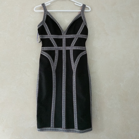 Herve Leger Zola Jacquard Bandage Dress Black - Picture 4 of 6